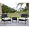 Manhattan Comfort Noli Steel Rattan 3-Piece Patio Conversation Set with Cushions in Cream OD-CV006-CR - alternate 8